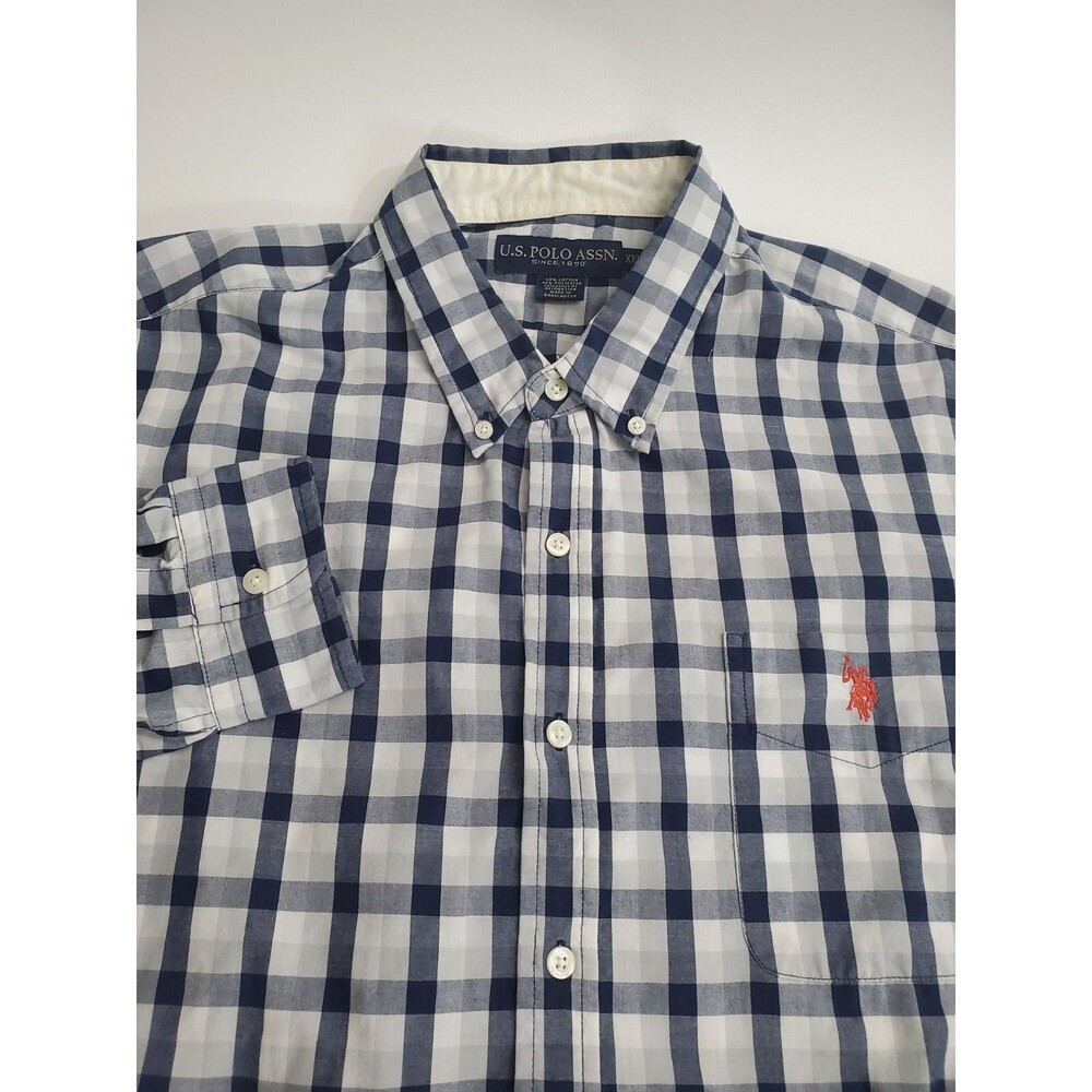 U.S. Polo Assn. Men's Long Sleeve Button Casual Plaid Shirt, XXL